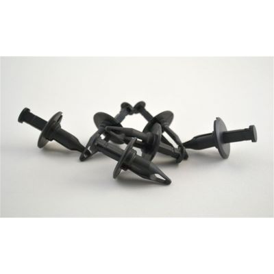Black Nylon Bumper Fascia Retainer, Head Diameter: 1", (100/Bag)