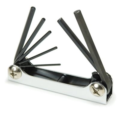 Folding Hex Key Wrench Set, 1.5mm to 6mm, Black Oxide Finish