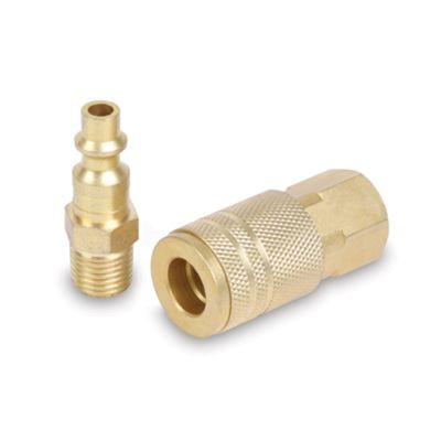 Indust Type D 1/4" female cplr/male plug set brass 1/4" Body
