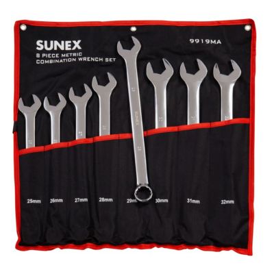 8 piece Metric Full Polished V-Groove Combination Wrench Set
