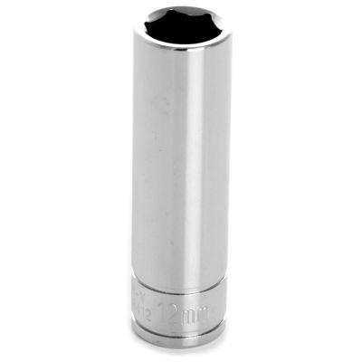 Chrome Socket, 3/8" Drive, 12mm, 6 Point, Deep