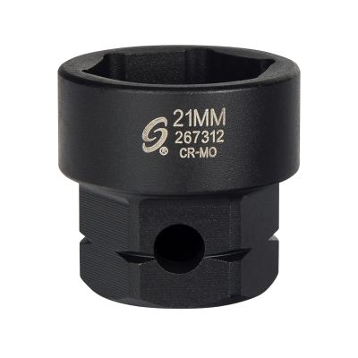 Sunex Tools 1/2 in. Drive 6-Point Low Profile Impact Socket w/ Hex Shank, 21 mm
