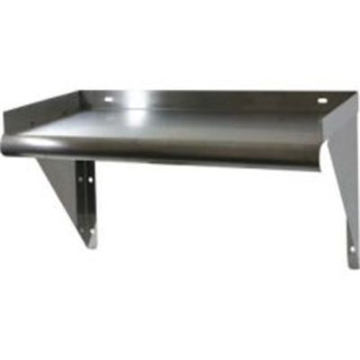 Stainless Steel Work Shelf, 24" Wide x 12" Deep, with Rounded Front Edge, Easy to Assemble