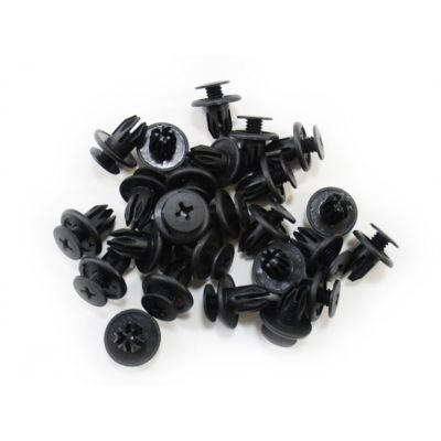 Black Nylon Push - Type Bumper Retainer for Acura, Head Diameter: 20mm