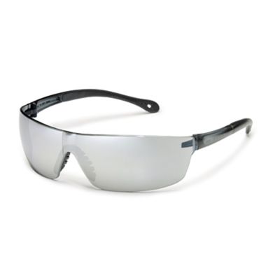 StarLite Squared Safety Glasses, Wraparound Silver Mirror Lens, Gray Frame, Snug Comfortable Fit