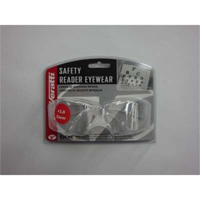 Safety Glasses - Veratti 2000 Readers Clear Lens, Enfog Diopter +3.0