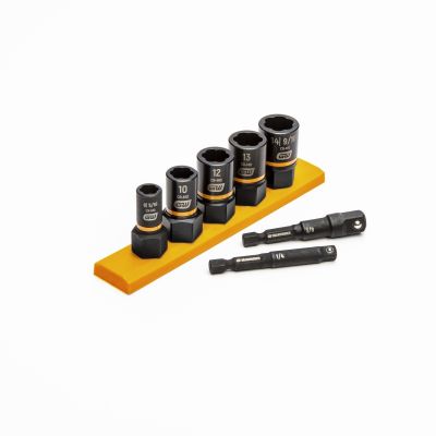 7 Pc. 1/4" & 3/8" Drive Metric Bolt Biter? Impact Extraction Socket Set