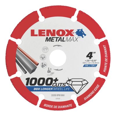LENOX Metal Max Die Grinder Diamond Cutoff Wheel 4" X 3/8"