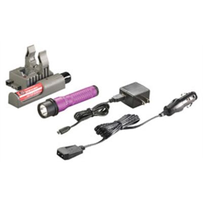 Strion LED Flashlight w/ Type-A 100V/120V PiggyBack Charger, Purple (Rechargeable)
