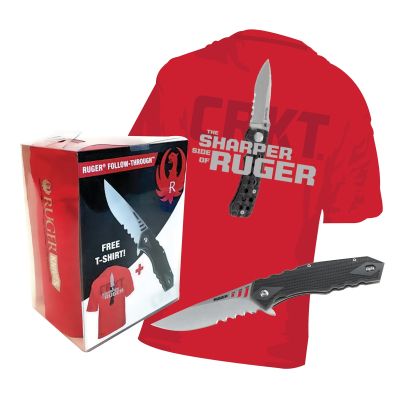 CRKT RUGER Follow-Through Folding Knife with T-Shirt