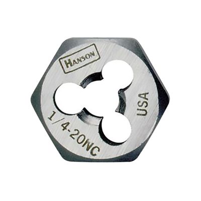 Hex Die, Rethreading, Left Hand, High Carbon Steel, 7/16" - 14 NC