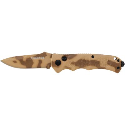 Schrade Push Button Lock Folding Knife Drop Point Blade