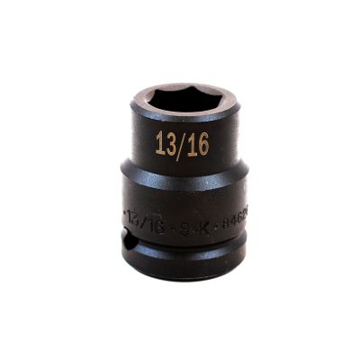 13/16" 3/4" Drive 6-Point Fract SAE Std Impact Socket