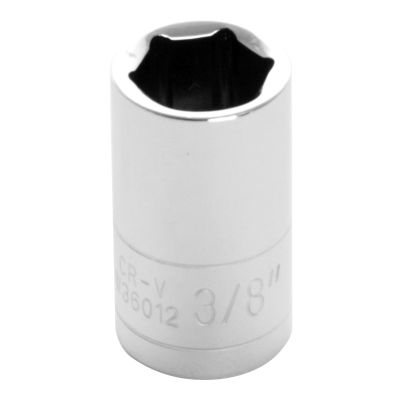 Chrome Socket, 1/4" Drive, 3/8", 6 Point, Shallow