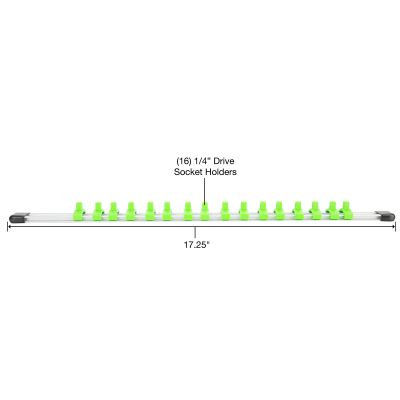 OEMTOOLS 1/4 in. DR Socket Rail, Silver