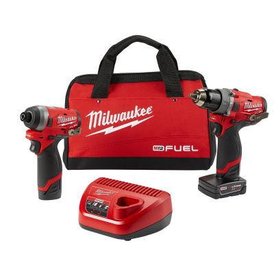 Milwaukee M12 FUEL Combo 1/2 in. Hammer Drill and 1/4 in. Hex Impact Drive w/ (2) Batteries Kit