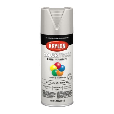 Krylon COLORmaxx Paint + Primer, Metallic Satin Nicke