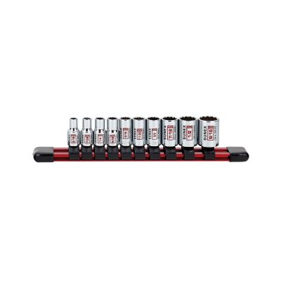 Sunex Tools 10-Piece 1/4 in. Drive Standard Socket Set- Fractional SAE Fractional 12-Point Rail