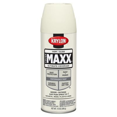 Krylon Covermaxx Paint+Primer; Gloss Ivory; 12 oz. Aerosol