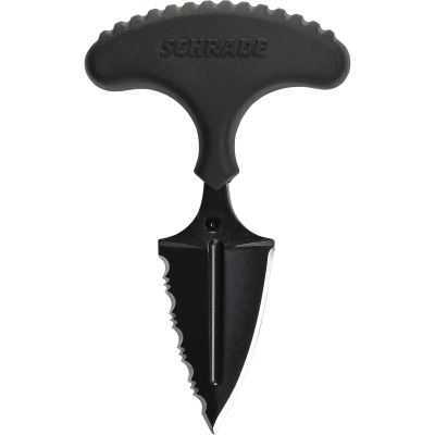 Schrade T-Handle Mini Push Dagger Fixed Blade Knife (1.5" Black Serr)