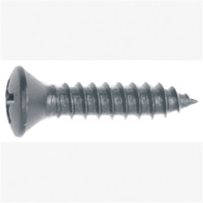 Philips Oval Heah Black Finish Sheet Metal Screw, Screw size: 8 x 3/4", Head size: #8, Quantity: 10