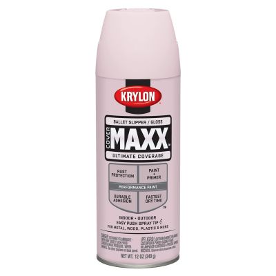 Krylon Covermaxx Paint+Primer; Gloss Ballet Slipper; 12 oz. Aerosol