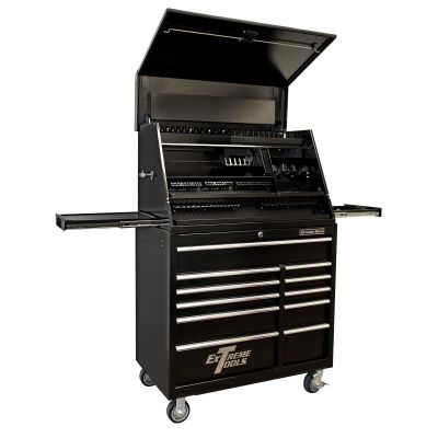 41 in. Deluxe Port. Workstation/Cabinet Combo, Black