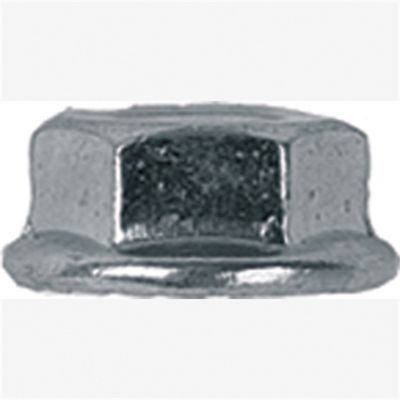 Hex Flange Nuts Bright Zinc 1/2" O.D. Serrated Washer, Screw size: 10-24, Quantity: 100
