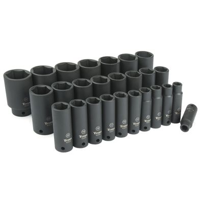 Titan 26-Piece 1/2 in. Drive Metric Deep Impact Socket Set
