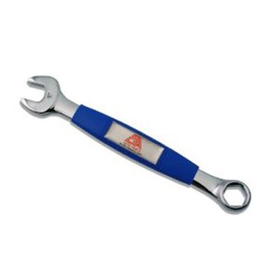 Drain Plug Wrench, 15mm Hex Box End and Open End, Ergonomic Design, with Rubber Grip