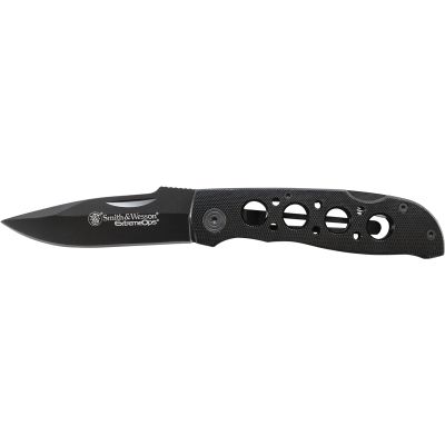 Smith & Wesson Extreme Ops Lockback Folding Knife Drop Point Blade Aluminum Handle