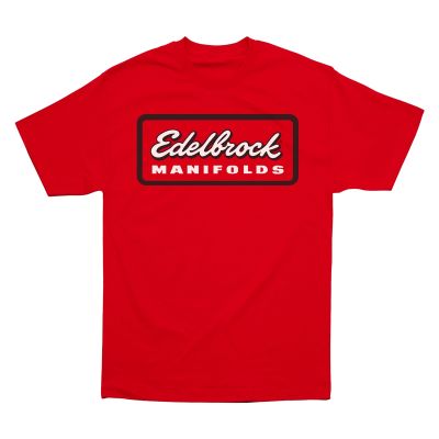 Edelbrock Manifold Red T-Shirt, Large