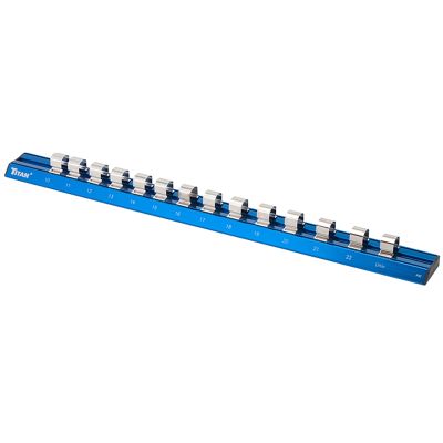 Titan 1/2 in. Drive Metric Magnetic Aluminum Socket Rail