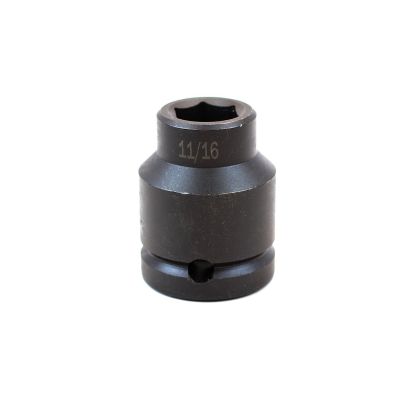 11/16" 3/4" Drive 6-Point Fract SAE Std Impact Socket