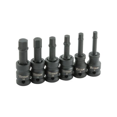 Titan 6-Piece 1/2 in. Drive mm Hex Impact Bit Socket Set