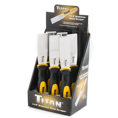 6PC 1 1/4" Stainless Steel Scraper Display