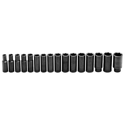 16 Piece 1/2" Dr 6pt. Metric Deep Impact Sockets