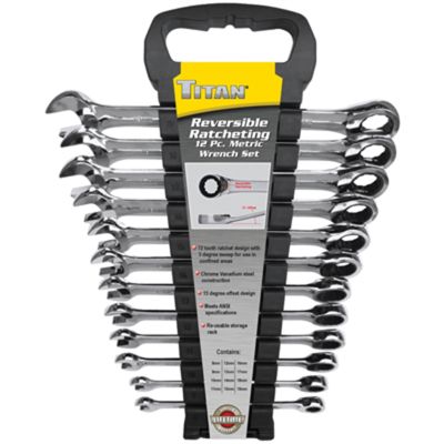12pc Met Rev Ratch Comb Wr Set