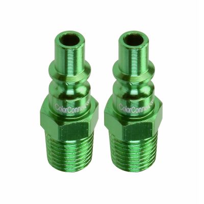 ColorConnex Plug, Type B, 1/4" MNPT, 1/4" Body, Green, 2-Pack