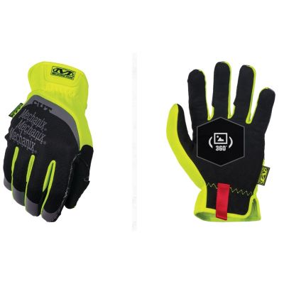 Mechanix Wear FastFit E5 Gloves (X-Large, Black/Fluorescent Yellow)