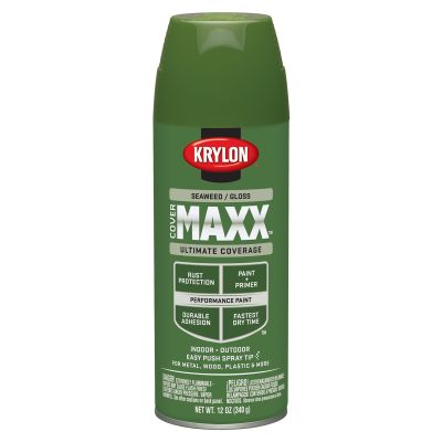 Krylon Covermaxx Paint+Primer; Gloss Seaweed; 12 oz. Aerosol