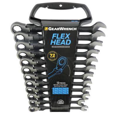 Gearwrench 12-Piece Black Flex Head Metric Combination Set