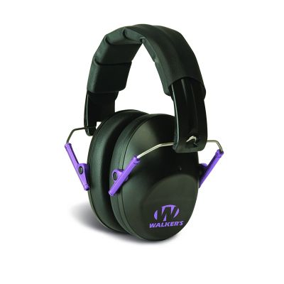 Pro Low Profile Folding Earmuff in Black/Purple