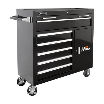 Homak Mfg. 41 in. H2Pro Series 6 Drawer Rolling Cabinet, Black