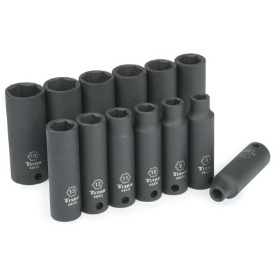 Titan 13-Piece 3/8 in. Drive Metric Deep Impact Socket Set
