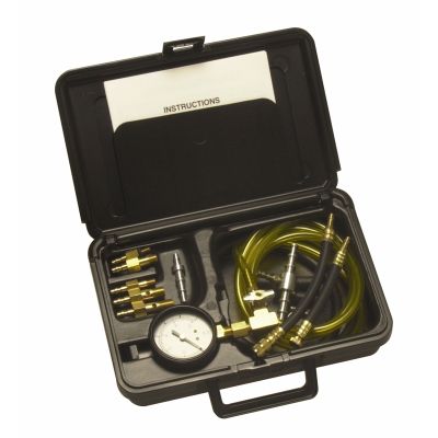 Multi-Port Fuel Injector Pressure Tester System with Quick Couplers for Domestic and Foreign Vehicles in a Molded Plastic Case