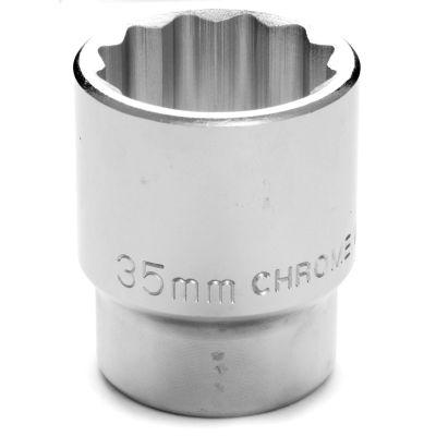 Chrome Socket, 3/4 Drive, 35mm, 12 Point, Shallow