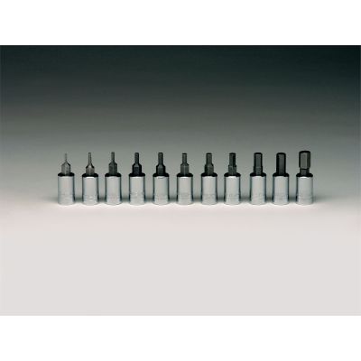 1/4"Dr Hex Bit Sck Set 11Pc