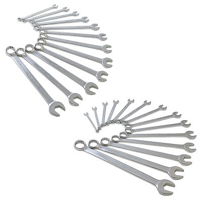 14 Pc. SAE Full Polish V-Groove Combi Wrench Set