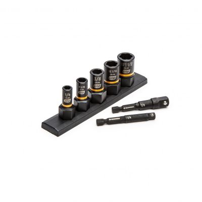 7 Pc. 1/4" & 3/8" Drive SAE Bolt Biter? Impact Extraction Socket Set